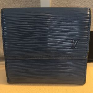 Louis Vuitton Navy Epi Leather Fold Wallet